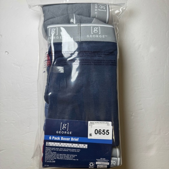 George Men's Regular Leg Boxer Briefs, 6-Pack - Picture 6 of 6